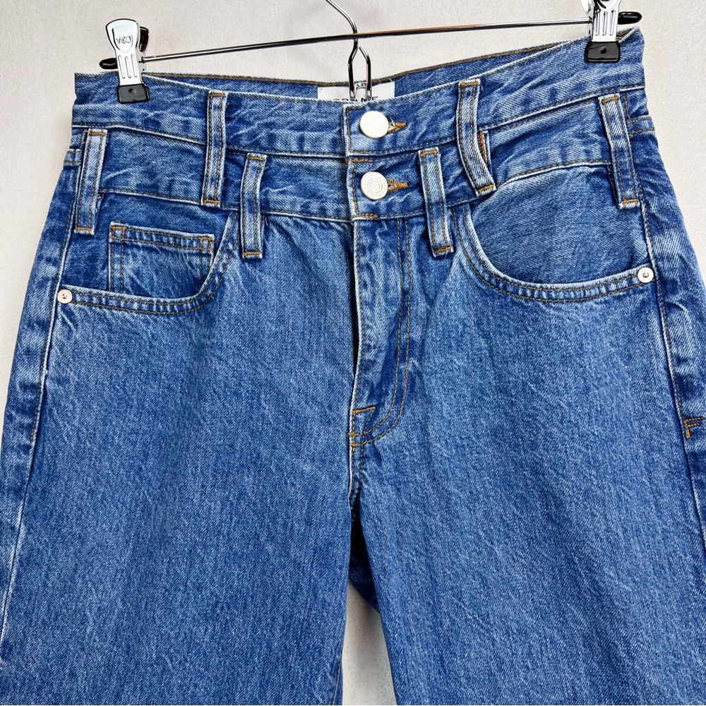 FRAME Le Jane Crop Double Waistband Straight-Leg Jeans Size 27 Rigid Denim - Picture 6 of 11